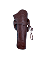 1873 SA Western Tooled Holster 7.5" Brown, Right Hand, Unlined