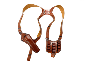 Single Action 5.5" Shoulder Holster Brown Right Hand With .357MAG Bullet Plate