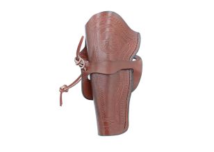 1873 SA Western Tooled Holster 5.5" Brown, Left Hand, Unlined