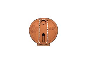 Badge Holder Saddle Tan