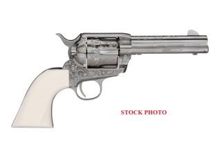 1873 Outlaw Legacy Nickel Engraved 4.75" .357Mag Ivory Ding & Dent