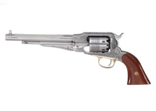 1858 Remington 8" .44 White Engraved