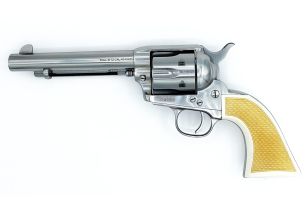 Cattleman White Finish 5.5" .45Lc PVC Ivory Checkered Grip