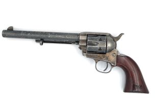 Cattleman Old Model 7.5" .45LC Antique Patina Military Markings