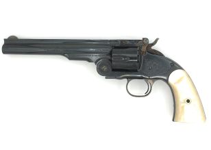 Schofield 7" .45LC Basic Hand Engraved Pearl Grip