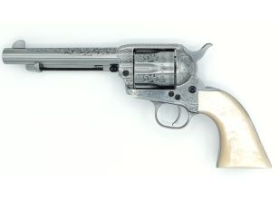 Cattleman White Engraved 5.5" .45LC Pearl Grip Tuned
