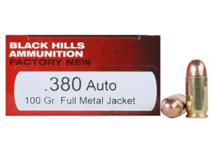 Black Hills Ammo .380ACP 100GR FMJ