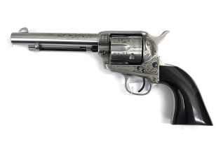 Cattleman White Engraved 5.5" .357MAG Black Grip Ding & Dent