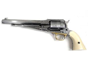 Remington Conversion 8" .45LC White Engraved Ivory Grip