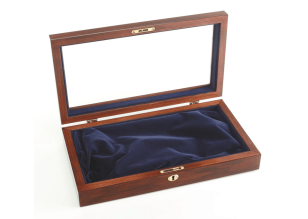 Navy Pillow Display Case With Glass Top