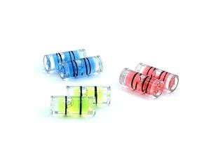 Set of Six Colored Glass Bubbles For Spirit Levels